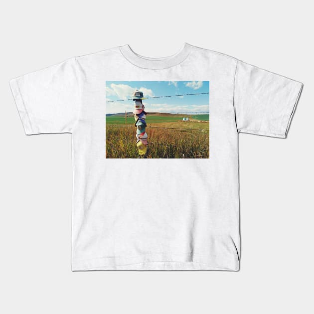 Agriculture farmland in Canadian prairie, Alberta, Canada. Kids T-Shirt by Nalidsa